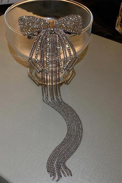 Siyah Renk Kurdele Figürlü Taşlı Otomat Toka