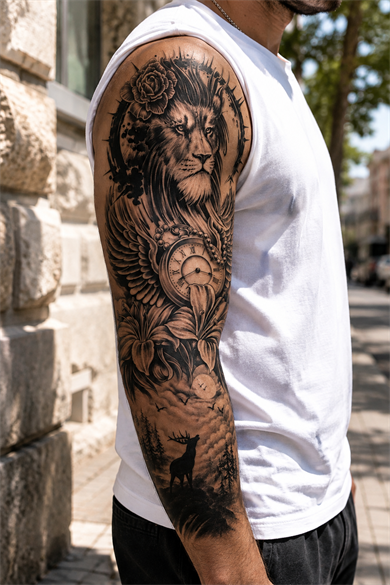 Aslan Kol Dövme Geçici Tattoo