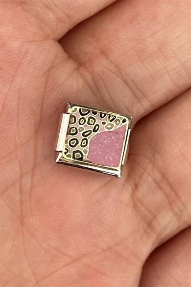Gümüş Renk Leopar Desenli Çelik Nomination Charm (Tek)