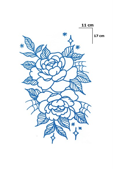 Gül Sonradan Kararan Yarı Kalıcı Geçici Dövme Tattoo