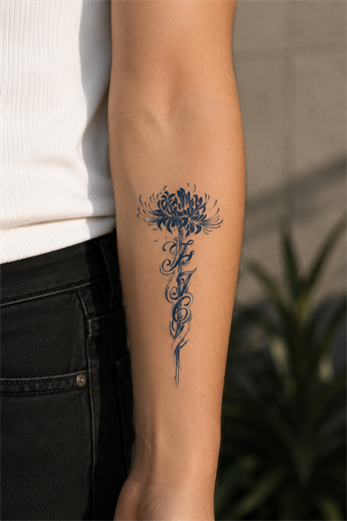 Çiçek Sonradan Kararan Yarı Kalıcı Geçici Dövme Tattoo