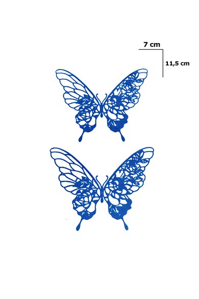 Kelebek Sonradan Kararan Yarı Kalıcı Geçici Dövme Tattoo