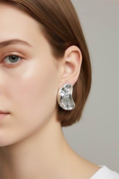 Gümüş Renk Çelik Küpe (Çift)