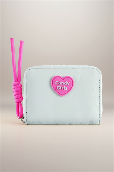Açık Yeşil Renk Candy Girls Yazılı Cüzdan/Kartlık