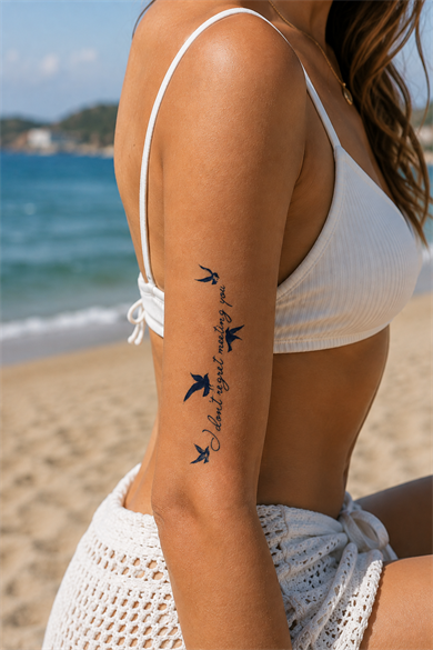 Yazılı Kuş Sonradan Kararan Yarı Kalıcı Geçici Dövme Tattoo