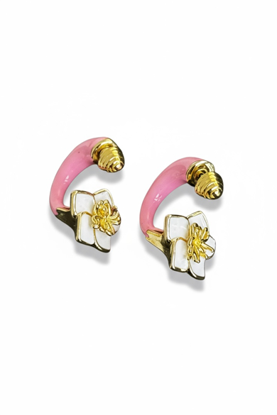 Karışık Renk Çiçek Figürlü YSX Küpe (Çift)