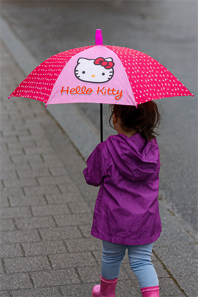 Pembe Renk Karışık Figürlü Kılıflı Çocuk Şemsiye