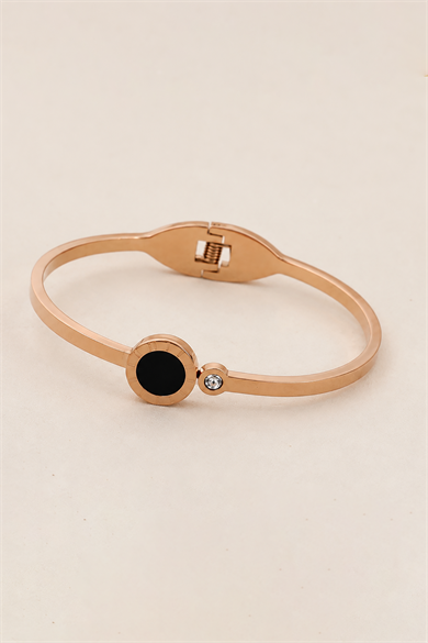 Rose Gold Renk Çelik Kelepçe Bileklik