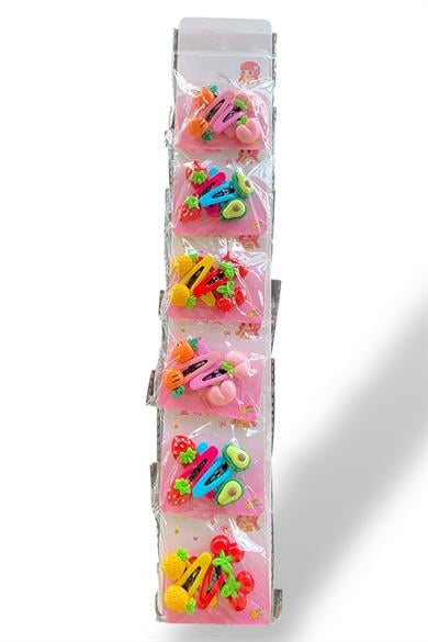 6lı Karışık Renk Karışık Figürlü Yan Toka Set 