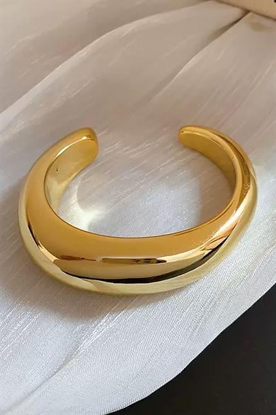 Altın Renk Plaka Kelepçe Bileklik