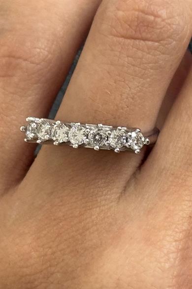 24lü Gümüş Renk Beş Taş Detaylı Yüzük Set