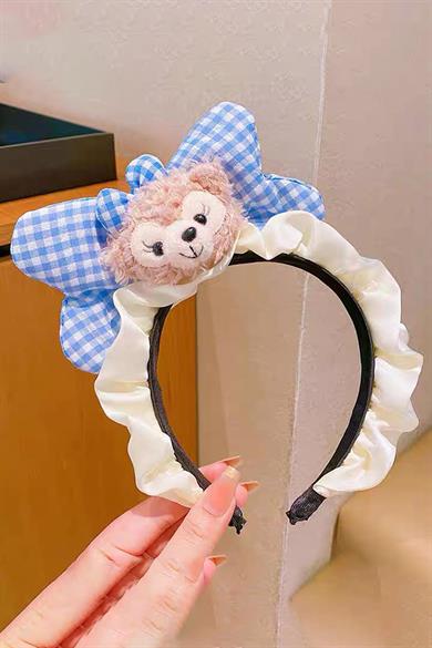 Mavi Renk Hayvan Figürlü Peluş Kurdele Taç