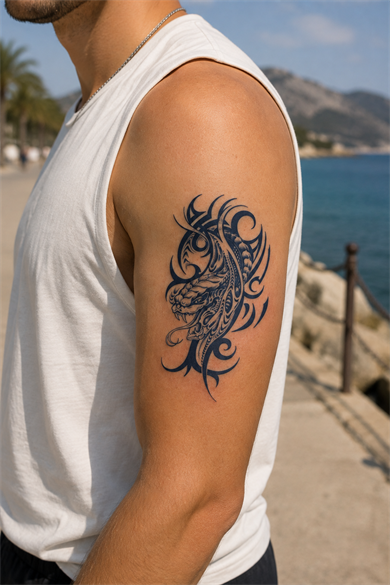 Tribal Sonradan Kararan Yarı Kalıcı Geçici Dövme Tattoo