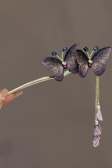 Altın Renk Kelebek Figürlü Topuz Toka