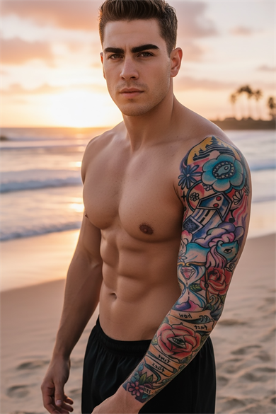 Geçici Çiçek Kol Dövme Tattoo