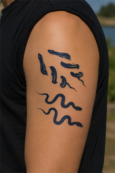 Yılan Sonradan Kararan Yarı Kalıcı Geçici Dövme Tattoo