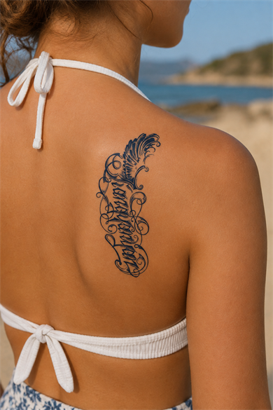 Yazılı Sonradan Kararan Yarı Kalıcı Geçici Dövme Tattoo