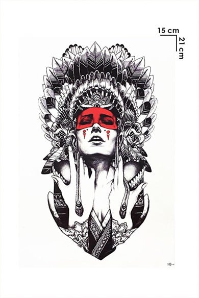 Kızılderili Büyük Geçici Dövme Tattoo