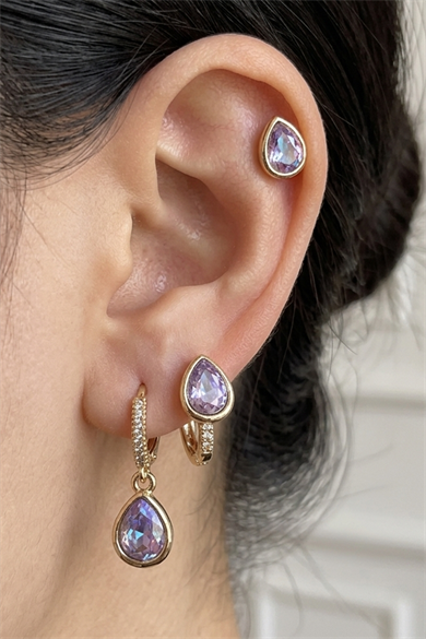 Altın Renk 3lü Ysx Küpe Set