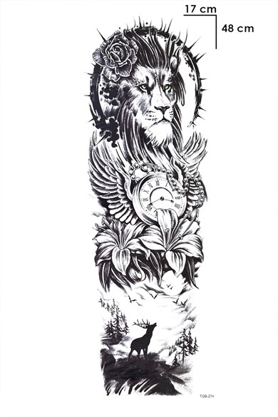 Aslan Kol Dövme Geçici Tattoo