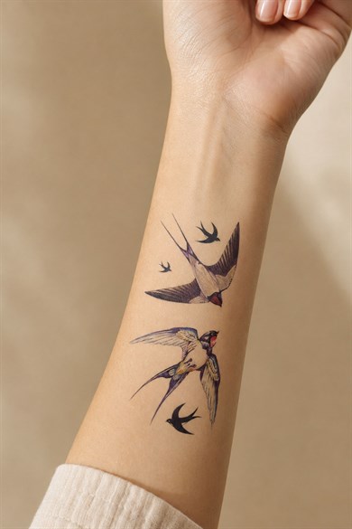 Kırlangıç Kuş Geçici Dövme Tattoo