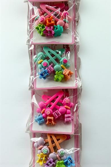 6lı Karışık Renk Karışık Figürlü Yan Toka Ve Mandal Toka Set 