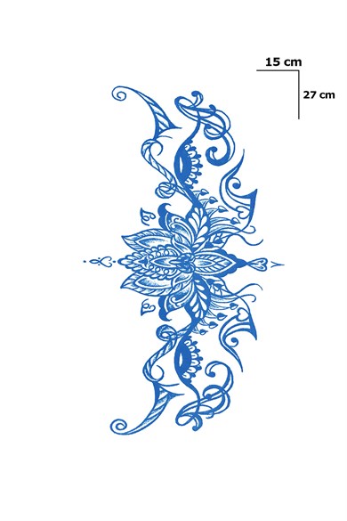Çiçek Figürlü Sonradan Kararan Yarı Kalıcı Geçici Dövme Tattoo
