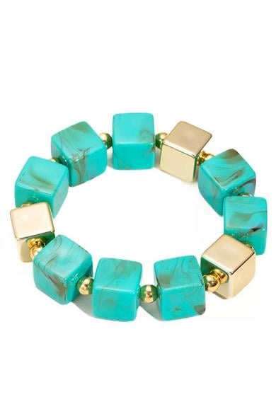 Mavi Ve Altın Renk Boncuk Detaylı Bileklik