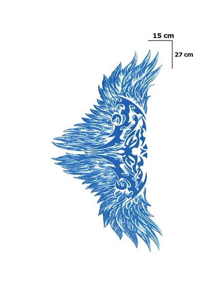Kanat Figürlü Sonradan Kararan Yarı Kalıcı Geçici Dövme Tattoo