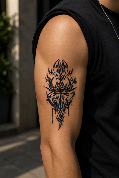 Çiçek Sonradan Kararan Yarı Kalıcı Geçici Dövme Tattoo