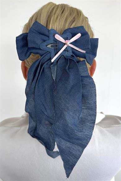 Lacivert Renk Yıldız Figürlü Kurdele Otomat Toka