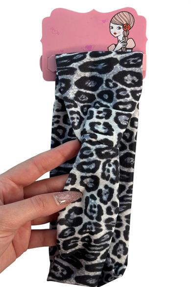 12li Karışık Renk Leopar Desenli Düğüm Detaylı Saç Bandı