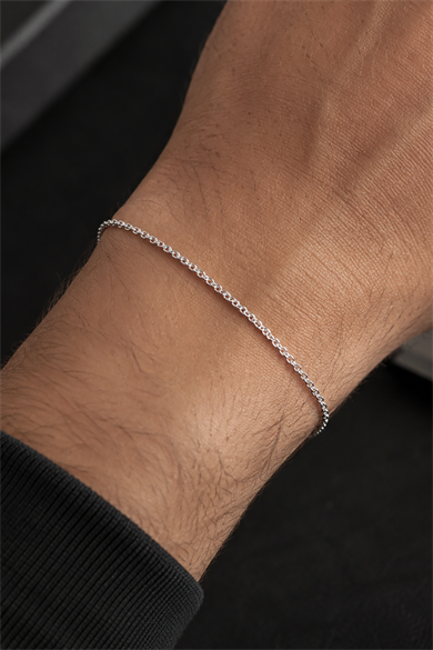 Gümüş Renk Zincir Çelik Bileklik (Unisex)