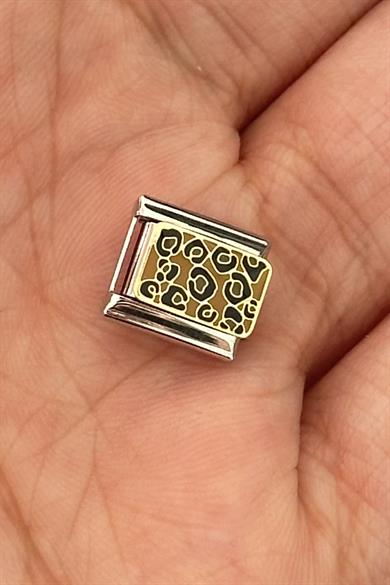 Gümüş Renk Leopar Desenli Çelik Nomination Charm (Tek)