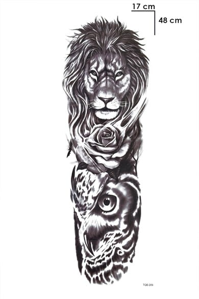 Aslan Kol Dövme Geçici Tattoo