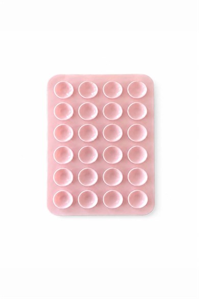 Açık Pembe Renk Vantuzlu Vakumlu Yapışkanlı Telefon Tutacağı