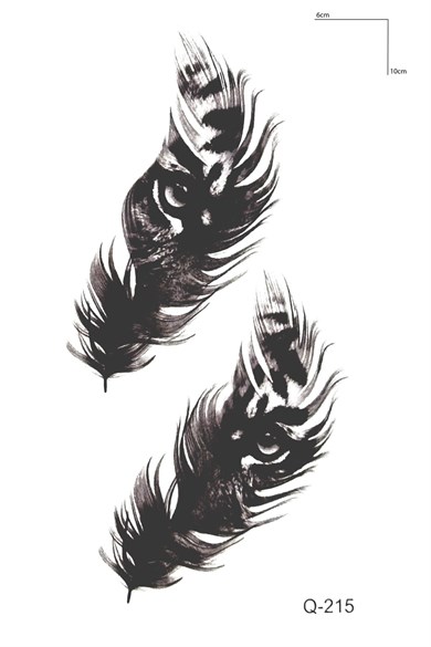 İkili Tüy Mini Geçici Dövme Tattoo
