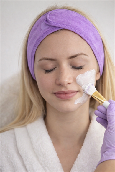 Lila Renk Cırt Bantlı Havlu Saç Bandı