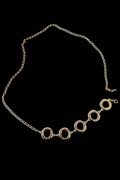 Altın Renk Halka Detaylı Zincir Kemer