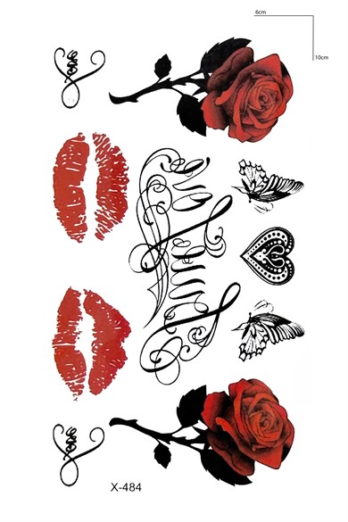 Karışık Gül Geçici Dövme Tattoo