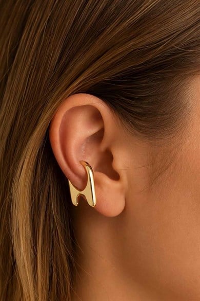 Altın  Renk TX Ear Cuff (Tek)