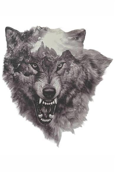 Geçici Kurt Figürlü Dövme Tattoo
