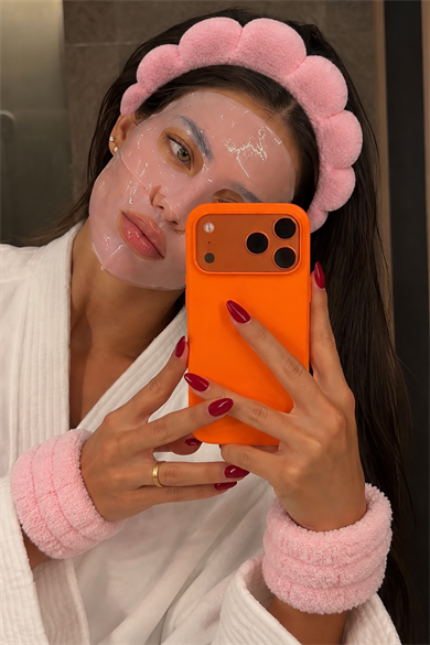 Açık Pembe Renk Spa Taç Ve Peluş Su Emici Havlu Bileklik Set