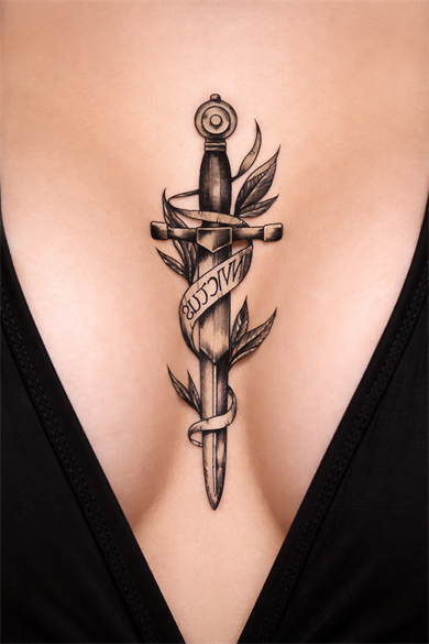 Geçici Kılıç Figürlü Mini Dövme Tattoo