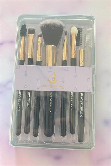Siyah Renk 7li Makyaj Fırçası Set