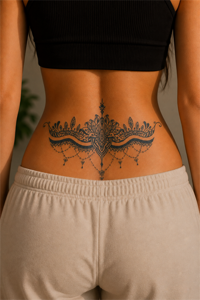 Çiçek Figürlü Sonradan Kararan Yarı Kalıcı Geçici Dövme Tattoo