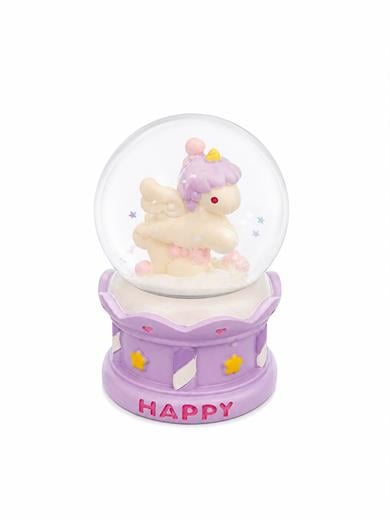 Mor Renk Unicorn Işıklı Küçük Kar Küresi