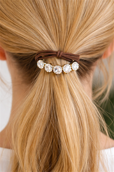 Kahverengi Taşlı Lastik Toka