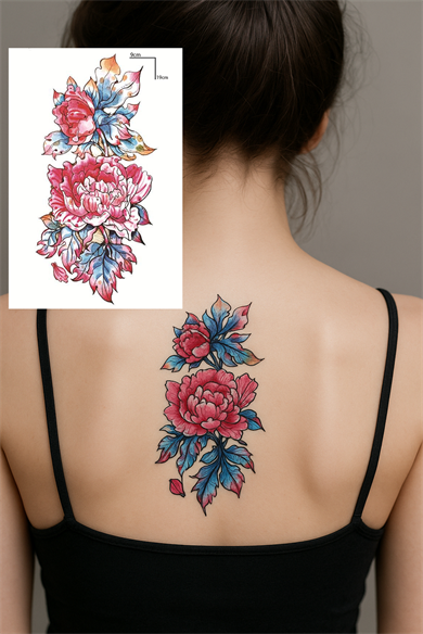 Geçici Çiçek Figürlü Dövme Tattoo