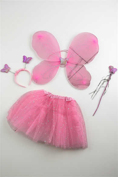 Pembe Renk Kanat /Asa /Taç /Etek Set
